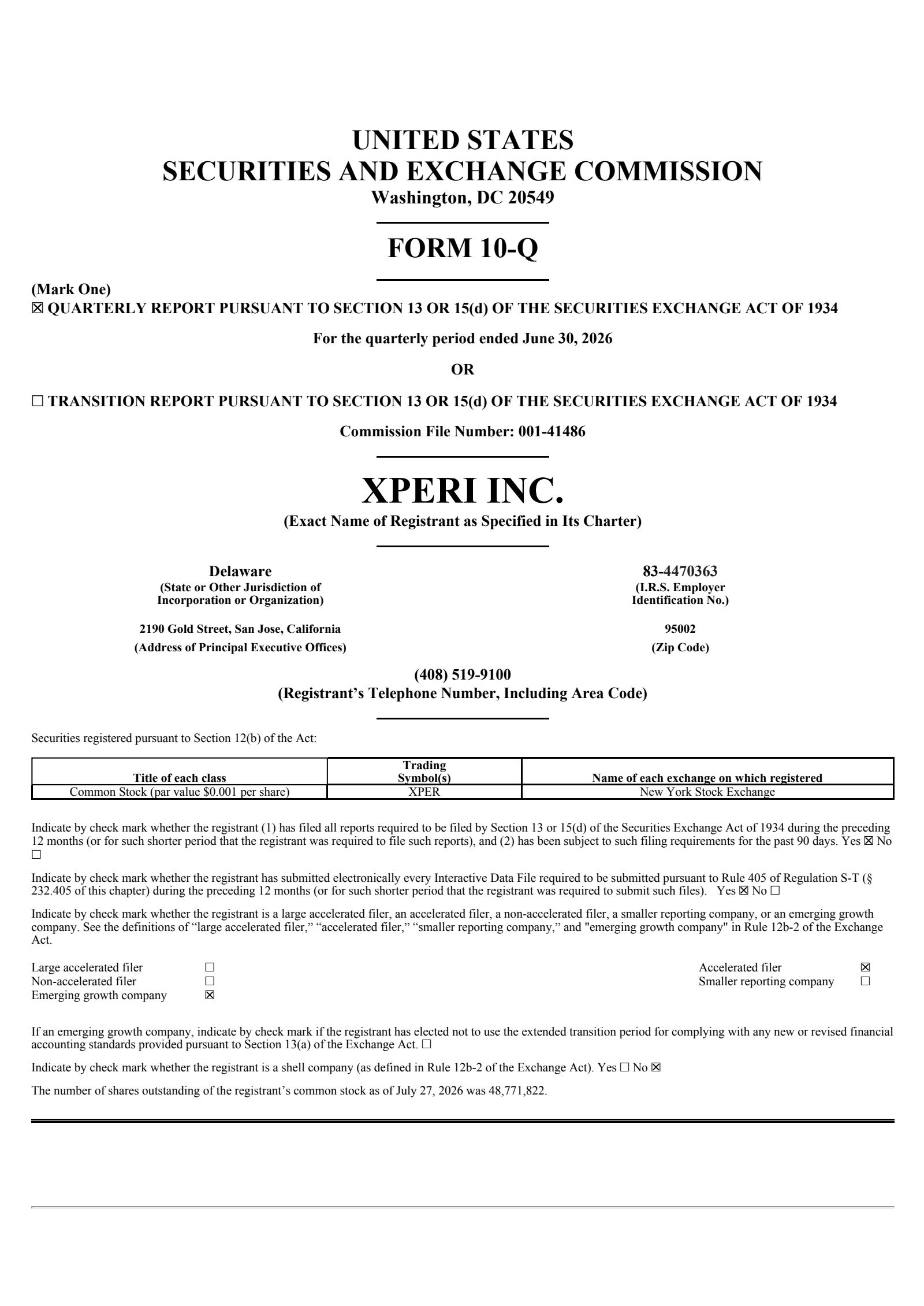 Xperi's Q2 2026 Quarterly report