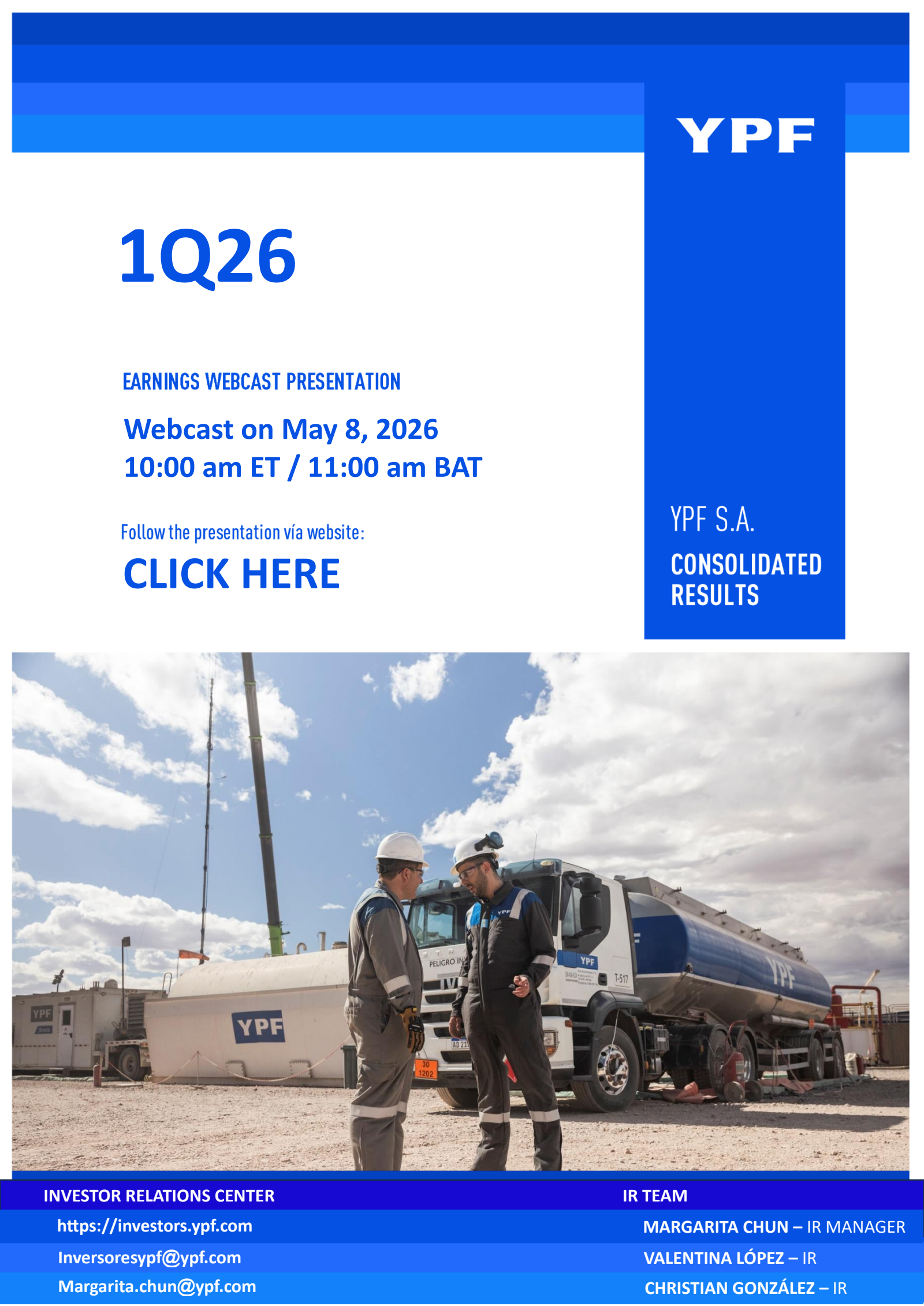 YPF Sociedad Anónima's Q1 2026 Press Release