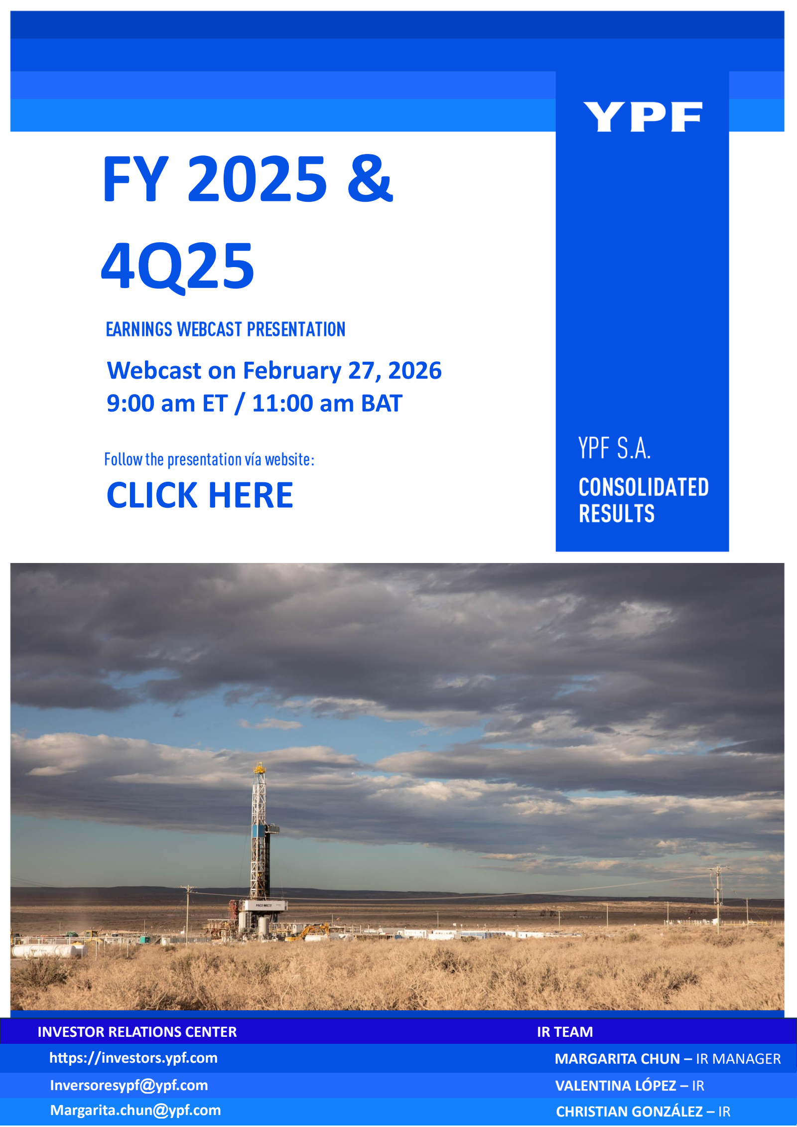 YPF Sociedad Anónima's Q4 2025 Press Release