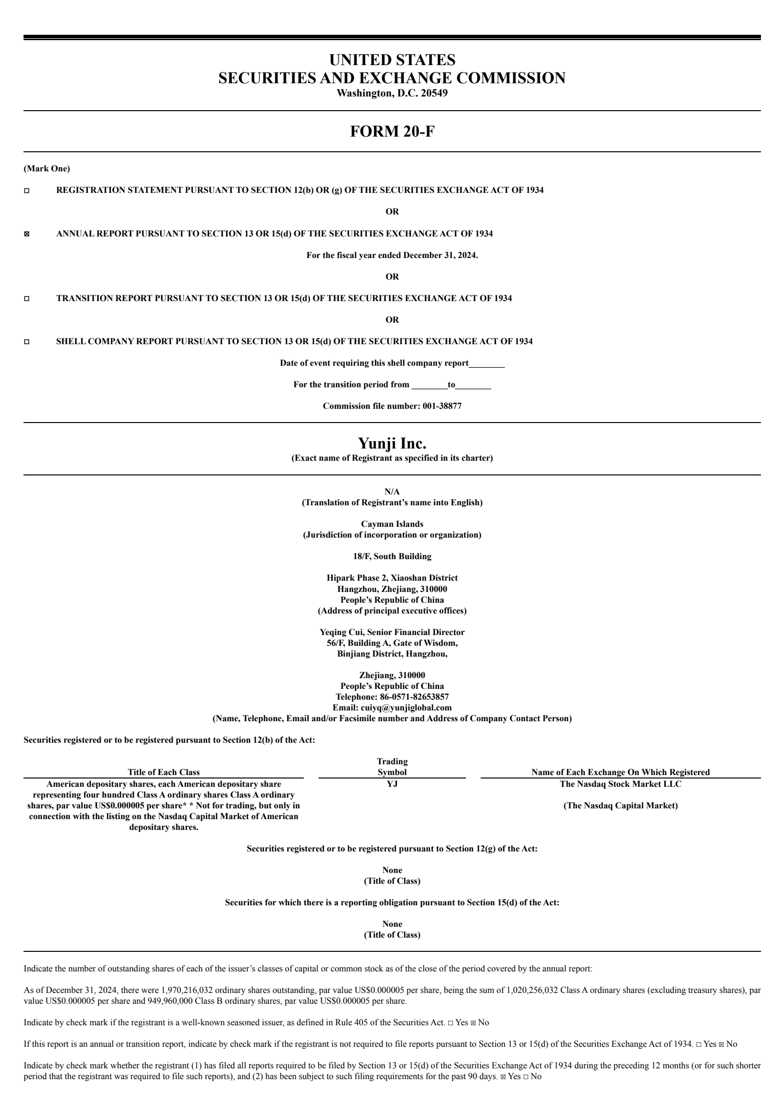 Yunji's Q4 2024 Annual report