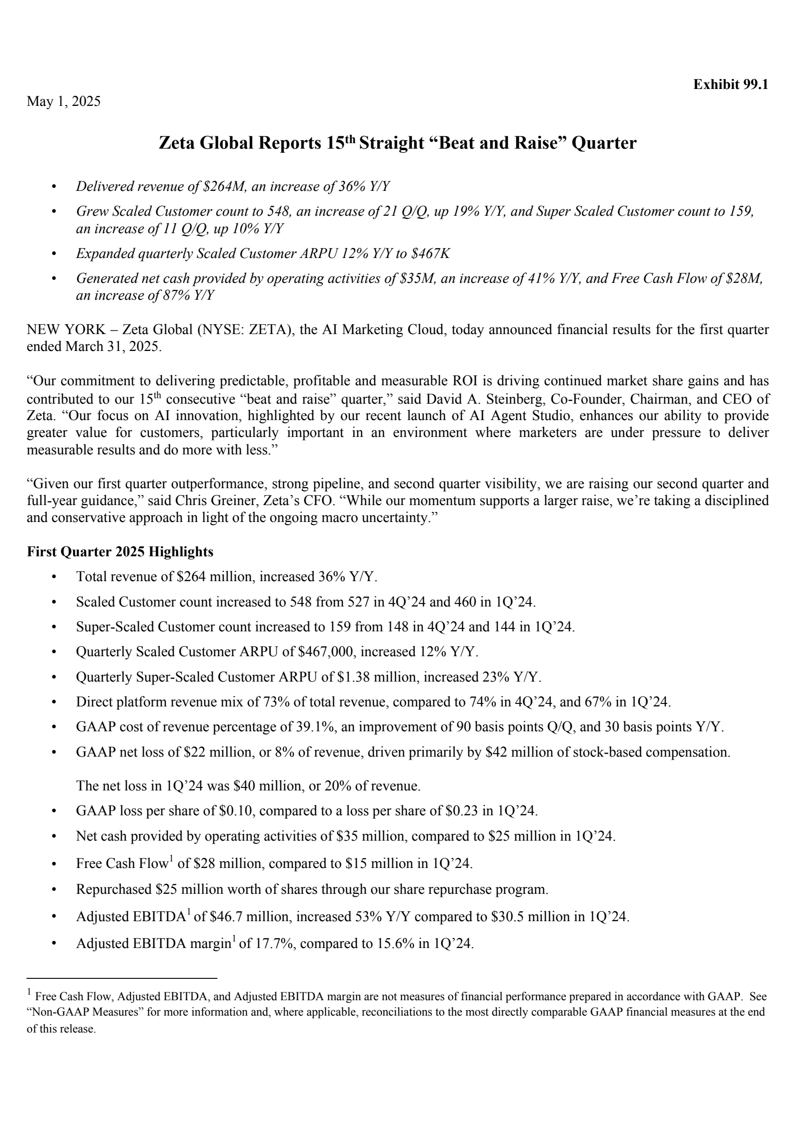 Zeta Global's Q1 2025 Press Release