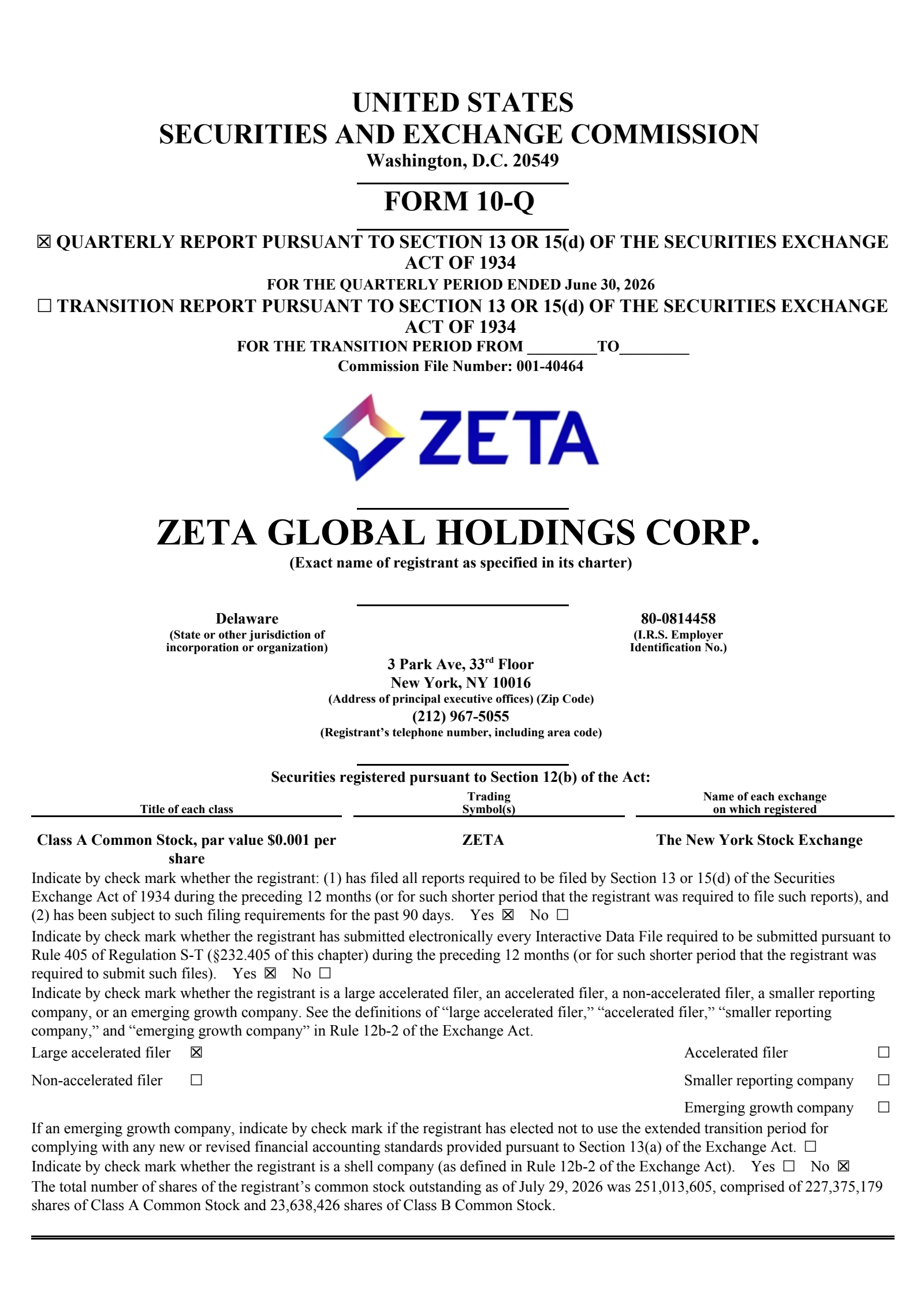 Zeta Global's Q2 2026 Quarterly report