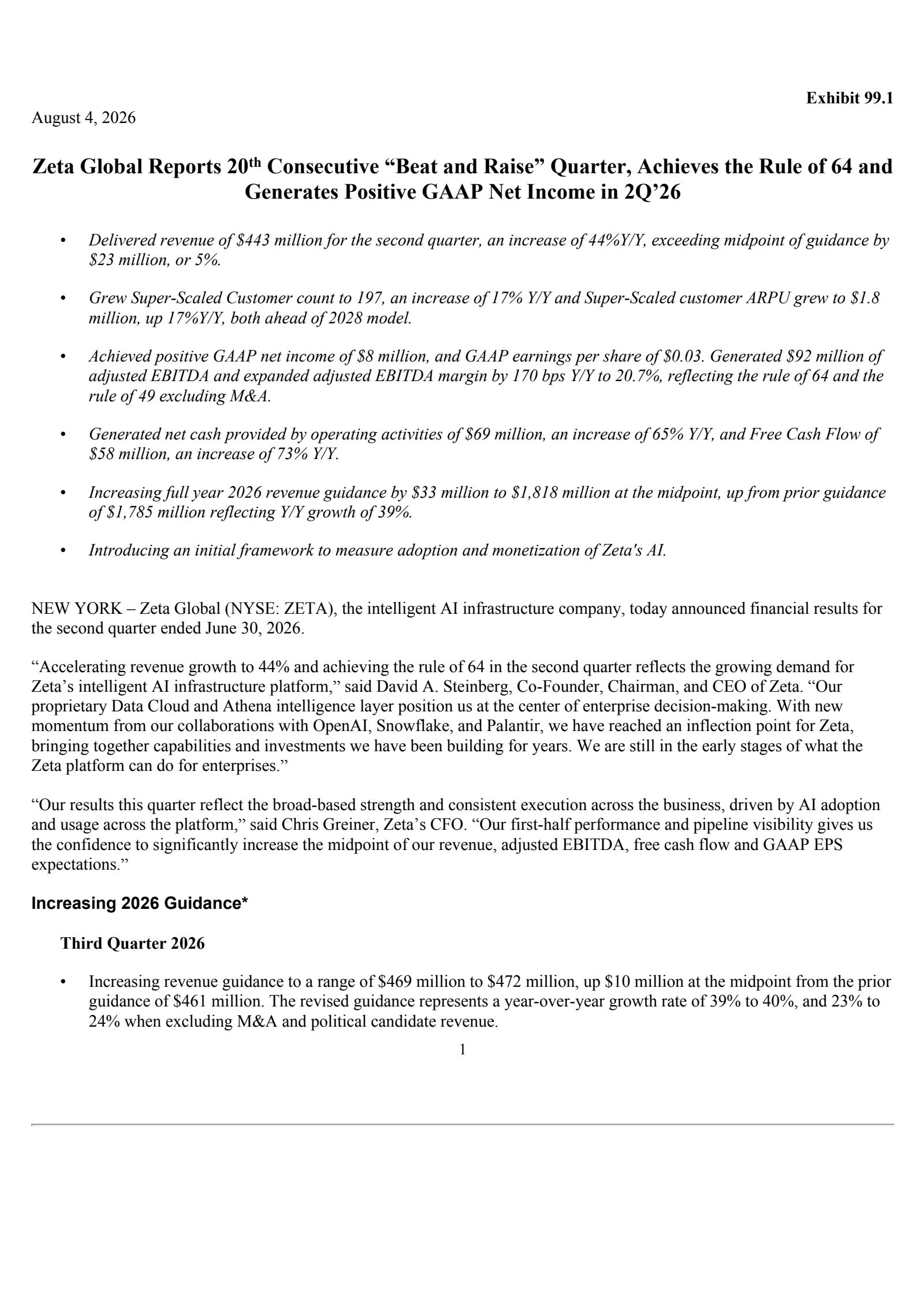 Zeta Global's Q2 2026 Press Release