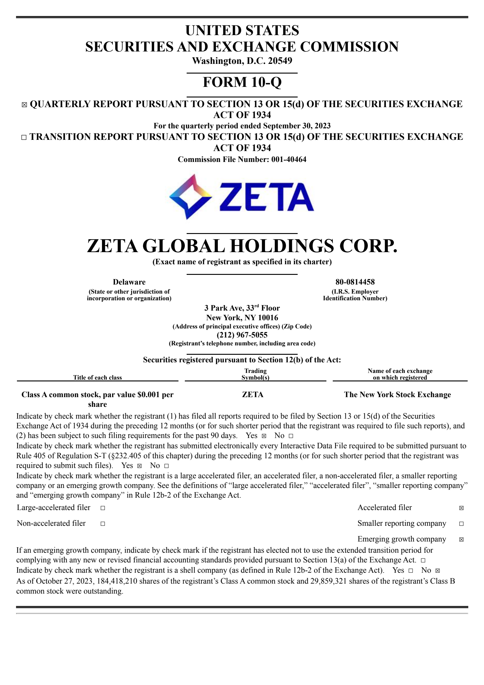 Zeta Global's Q3 2023 Quarterly report