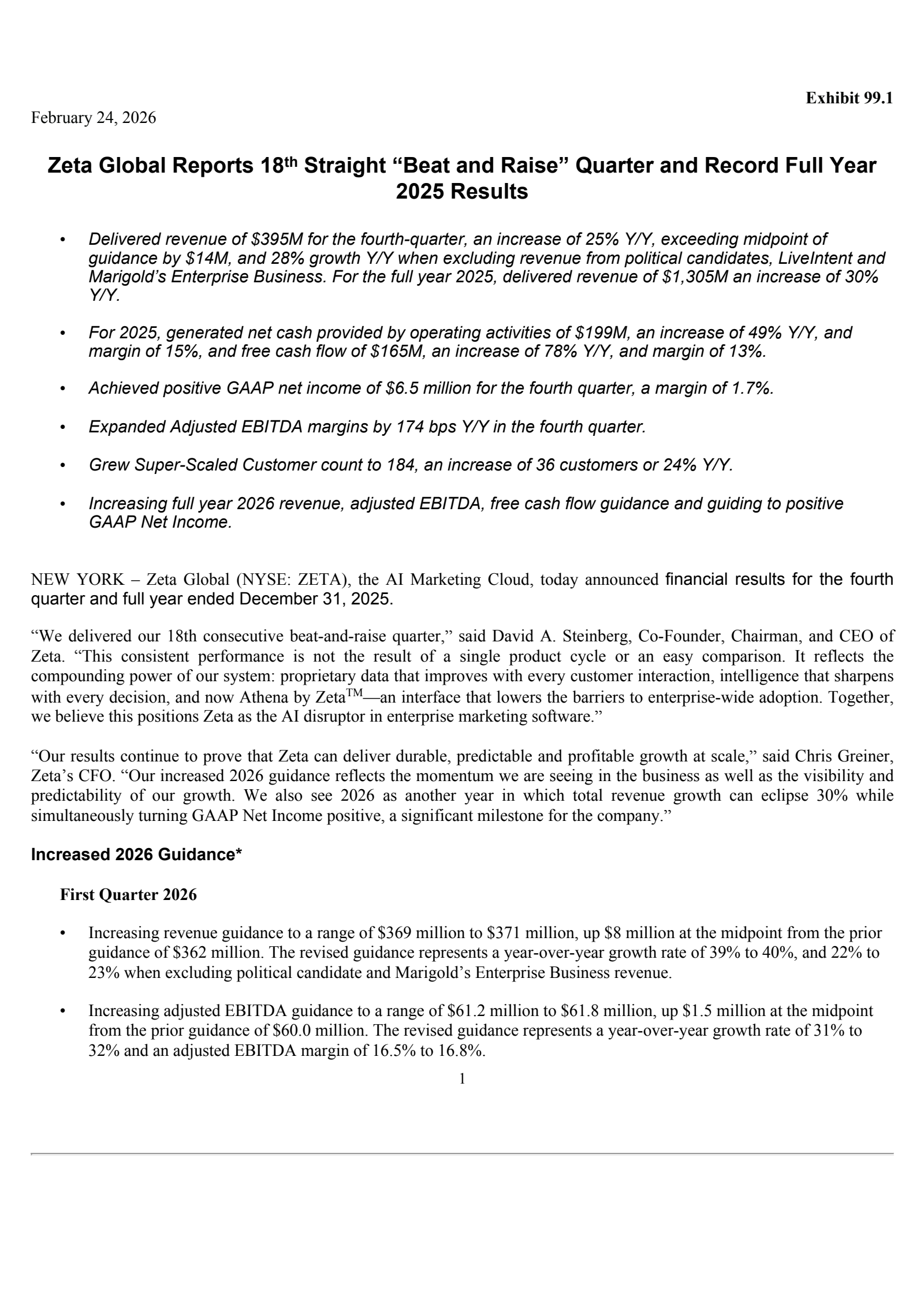 Zeta Global's Q4 2025 Press Release