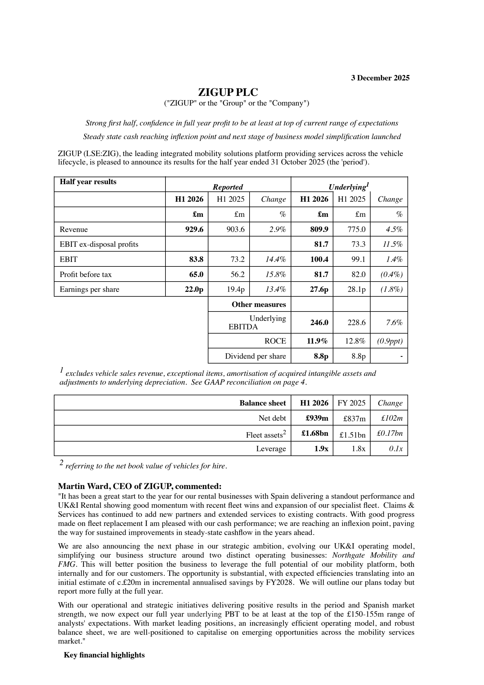 Zigup's H1 2026 Interim Report