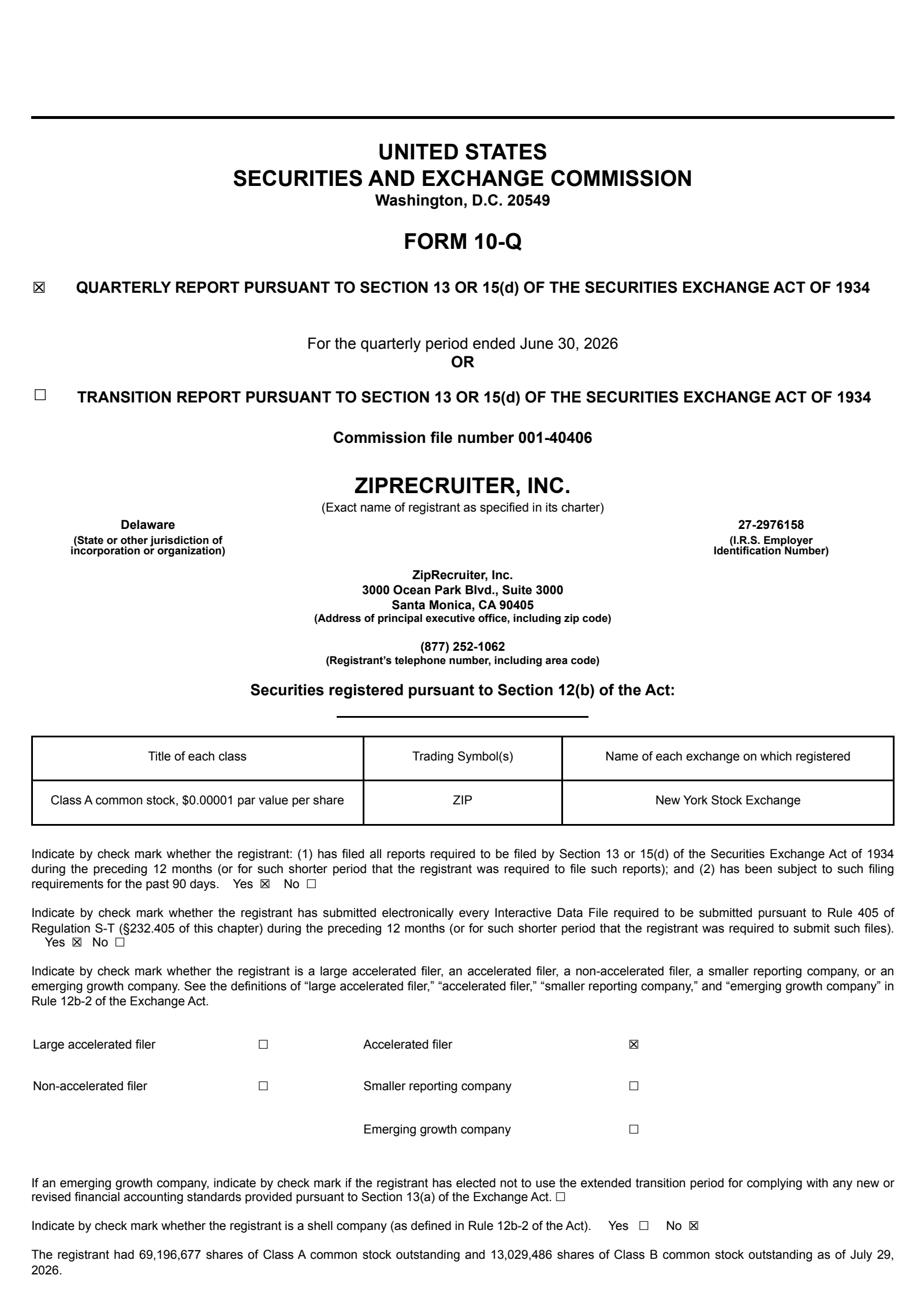 ZipRecruiter's Q2 2026 Quarterly report