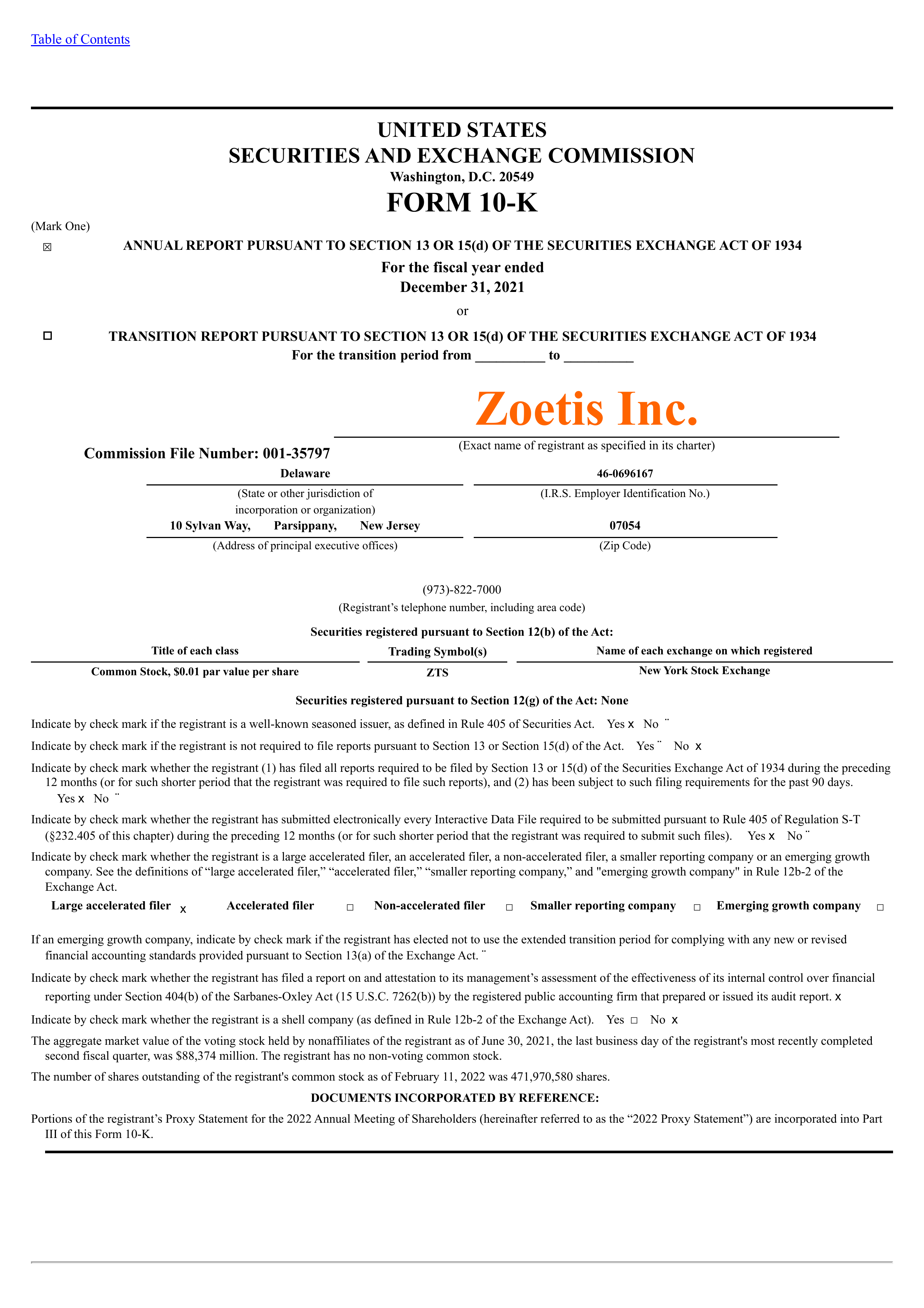 Zoetis' Q4 2021 Annual report