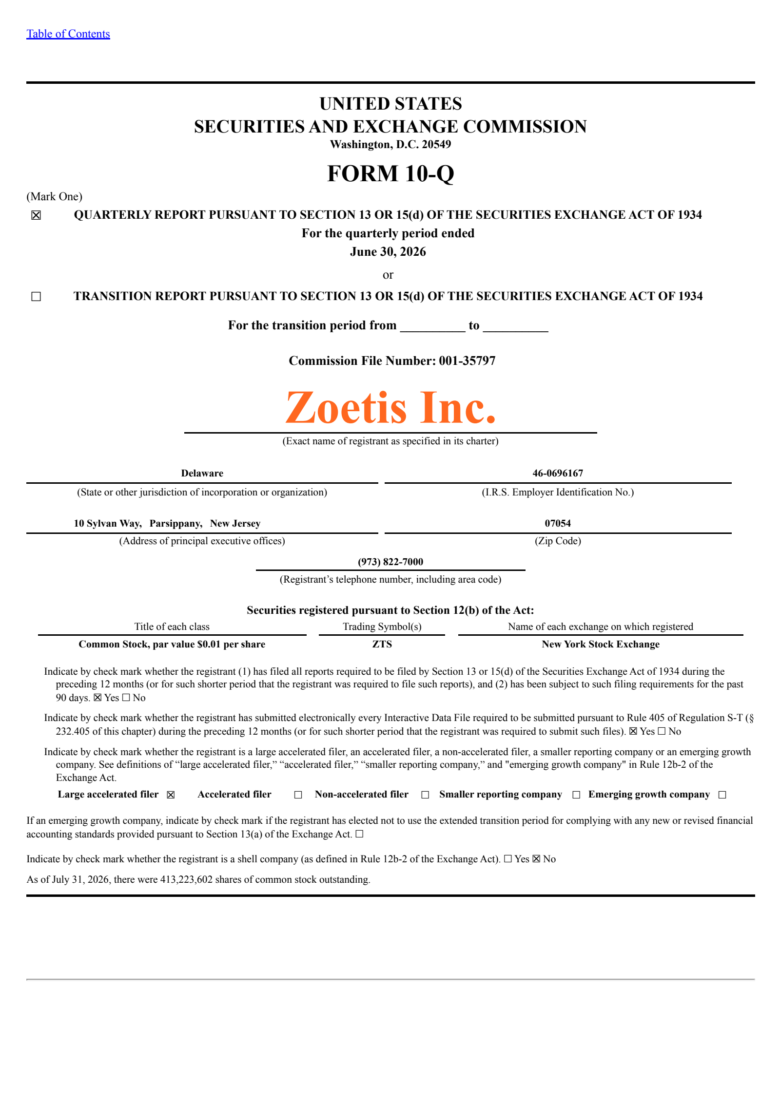 Zoetis' Q2 2026 Quarterly report