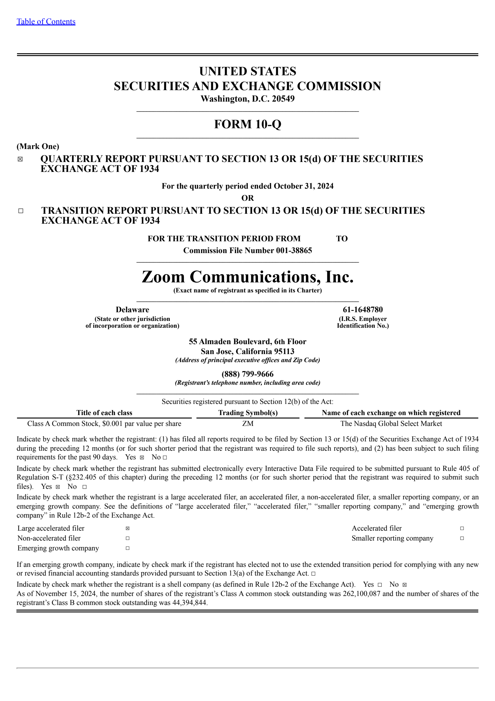 Zoom Communications' Q3 2025 Quarterly report