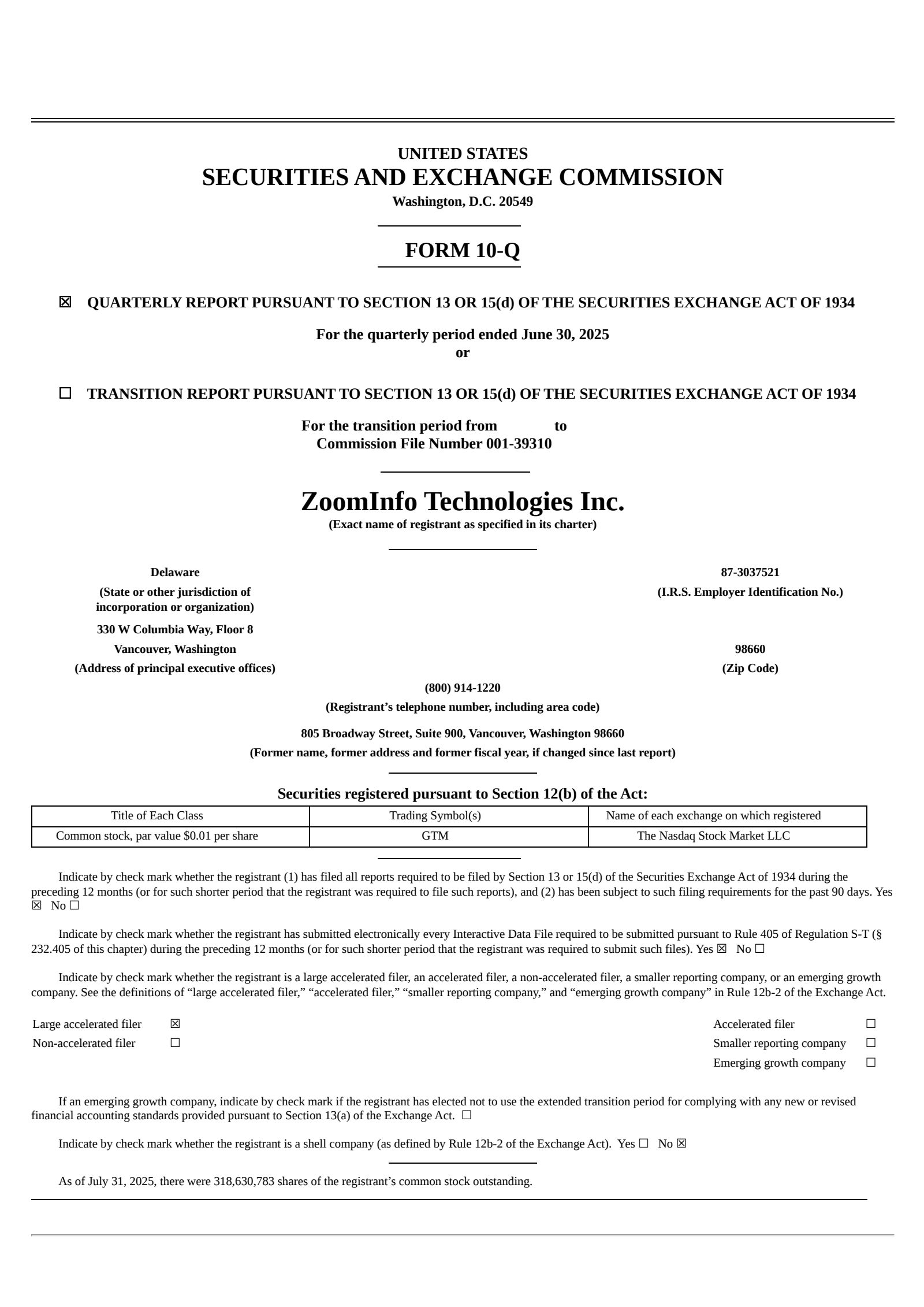 ZoomInfo Technologies' Q2 2025 Quarterly report
