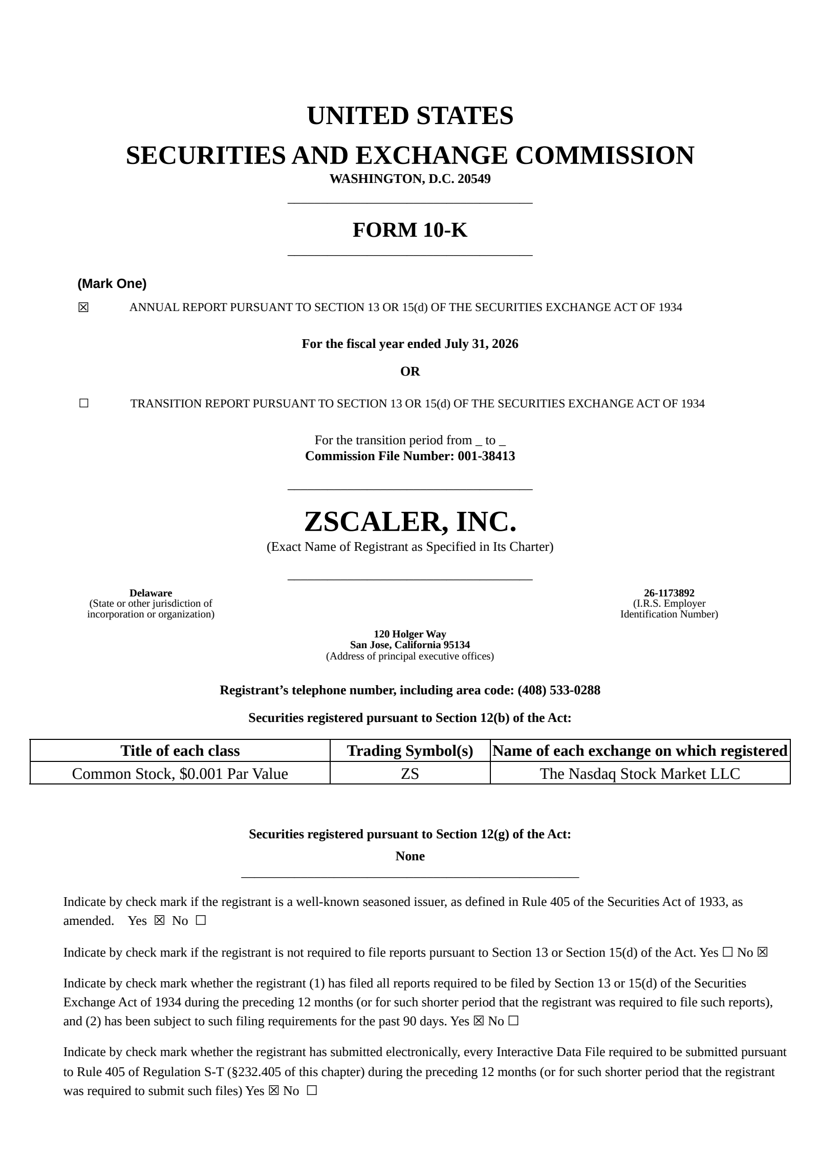 Zscaler's Q4 2026 Annual report