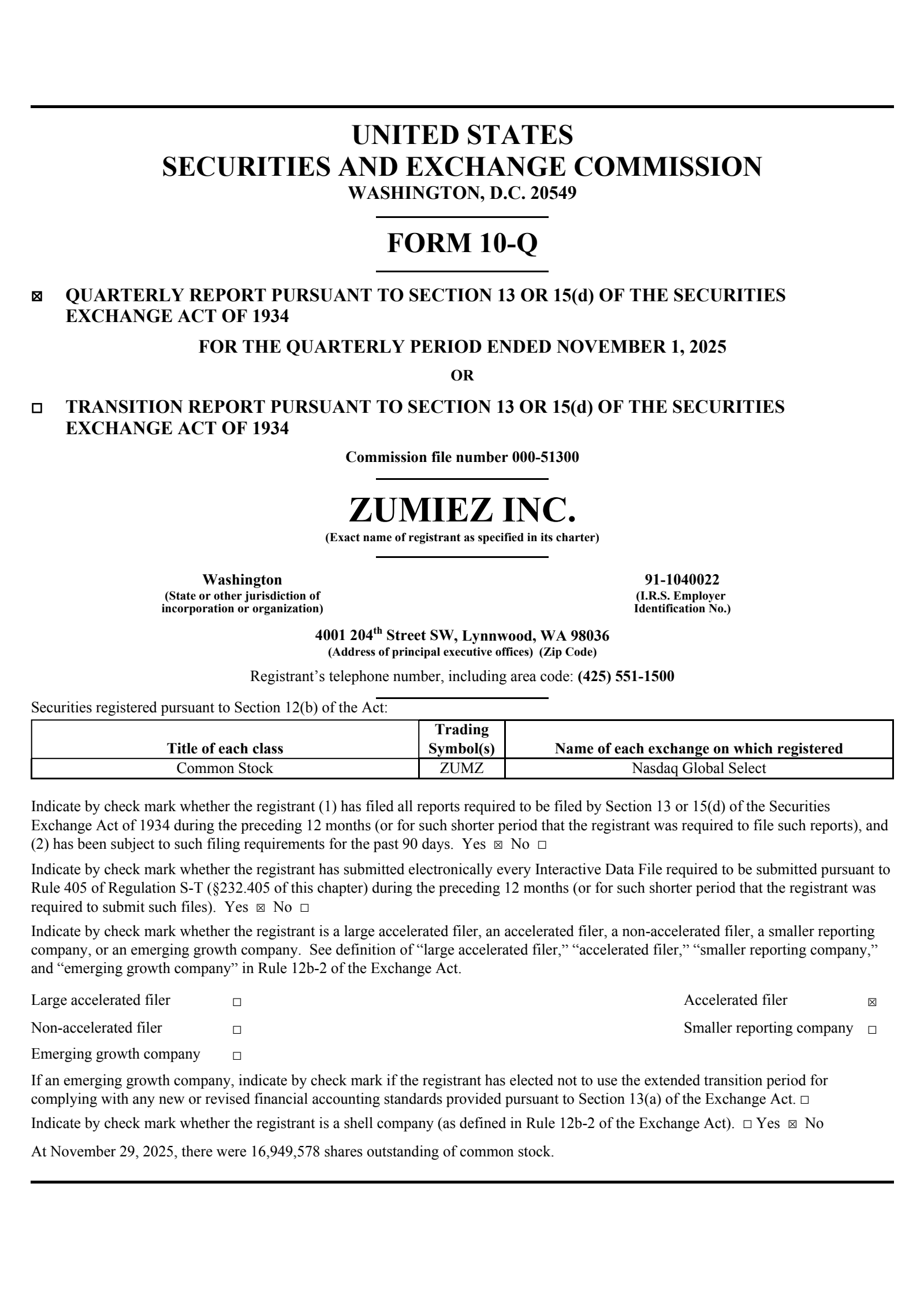Zumiez's Q3 2026 Quarterly Report