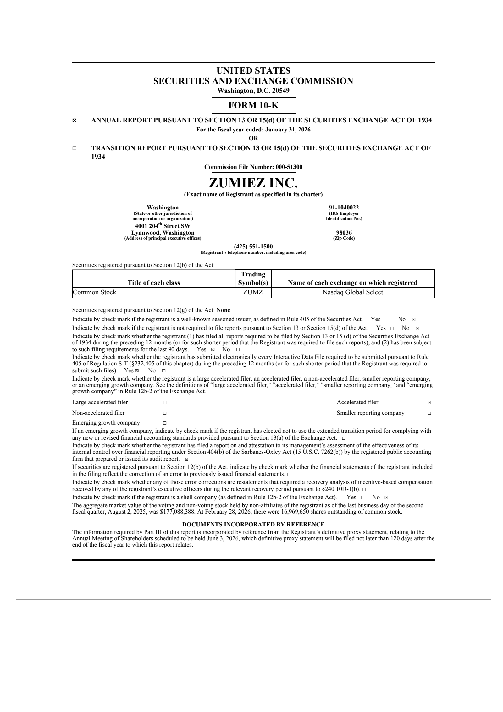 Zumiez's Q4 2026 Annual report